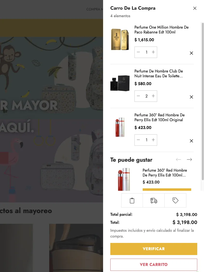 Pantalla de pago de demayoreo.com con resumen de pedido y datos de envío
